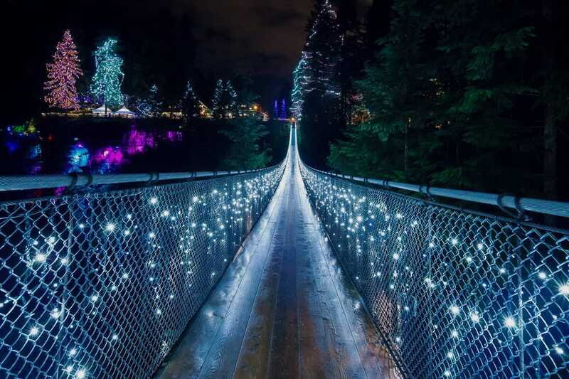 Vancouver and Capilano Suspension Bridge Canyon Lights - Lions Gate Bridge and the North Shore: The Scenic Setup for Capilano