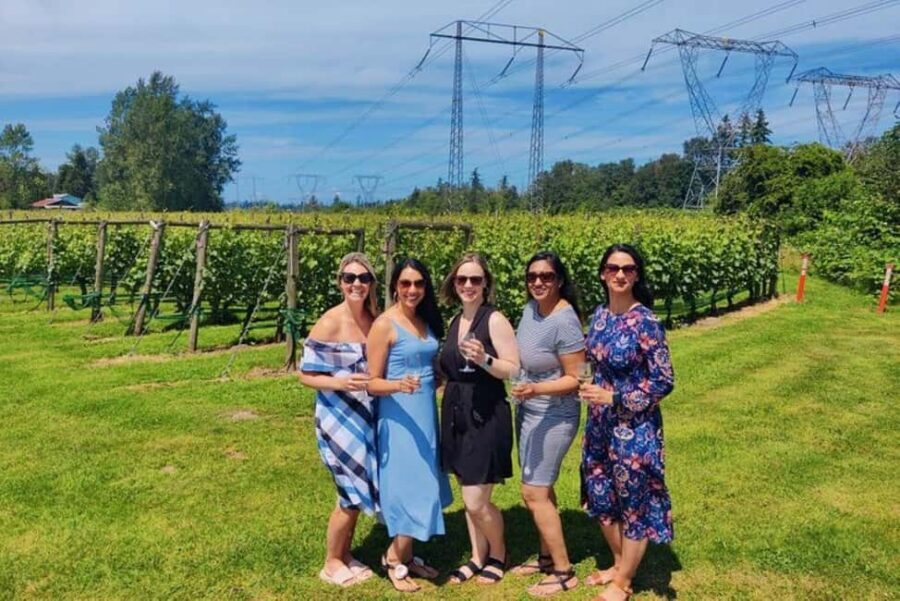 Vancouver: Fraser Valley and White Rock Wine Tour - Winery stop 1: Backyard or Glasshouse, plus appetizers that act like lunch
